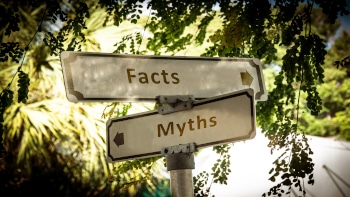 Street Sign the Direction Way to Facts versus Myths